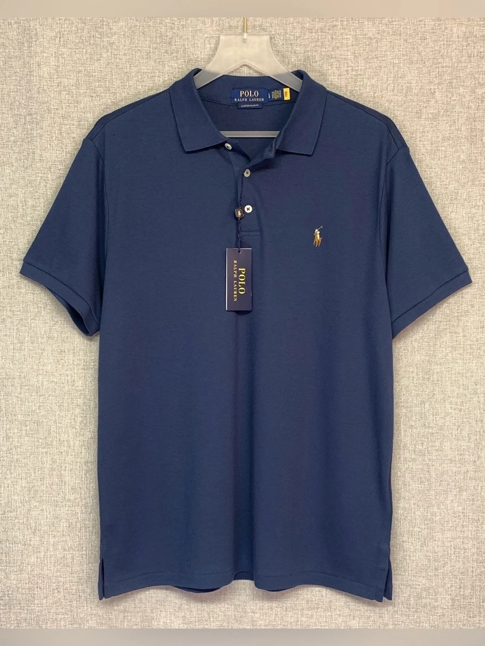 POLO RALPH LAUREN Custom Slim Fit Soft Cotton Short Sleeve Polo Shirt XL NWT